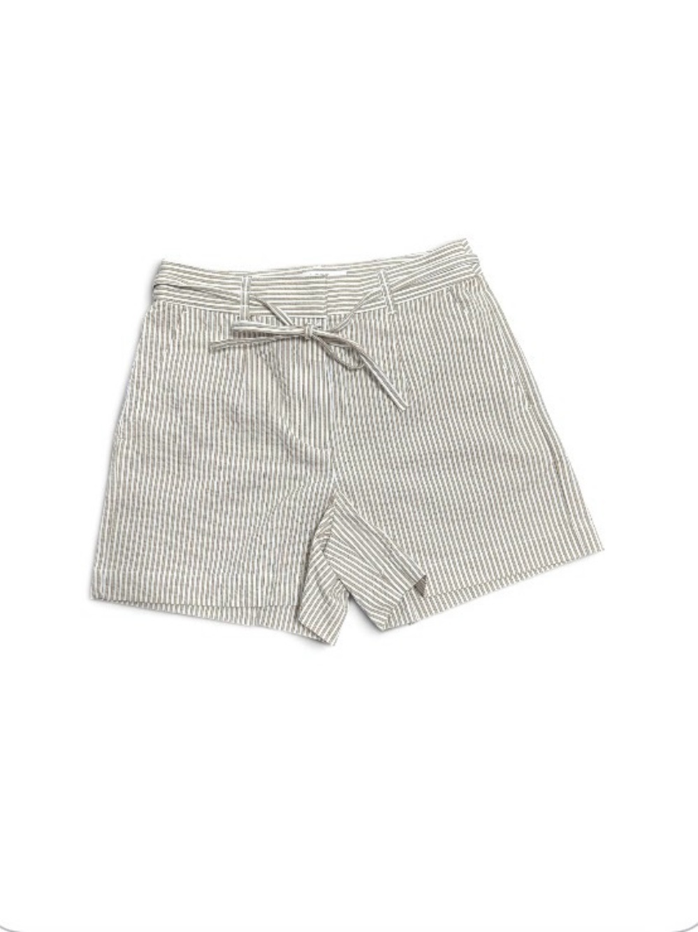 LOFT Khaki and White Striped Shorts